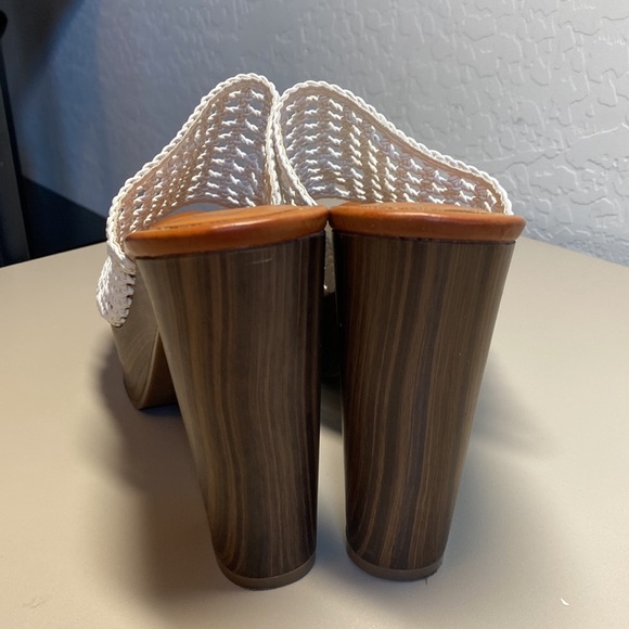 NWOT Jessican Simpson Shelbie Platform Block Heel Slip On Woven Sandal Size 10 - Picture 6 of 9